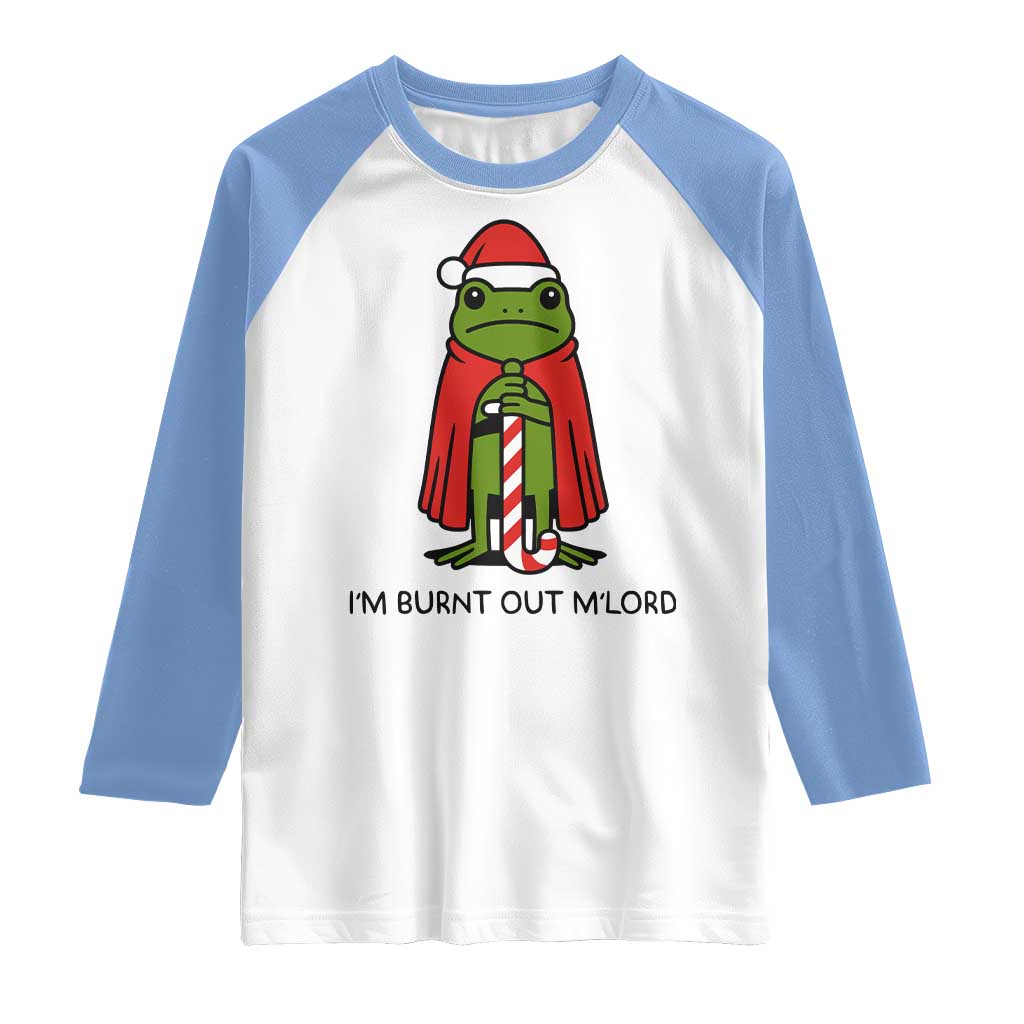 Funny Christmas Frog Knight Raglan Shirt I Am Burnt Out M Lord Medieval Meme - Wonder Print Shop