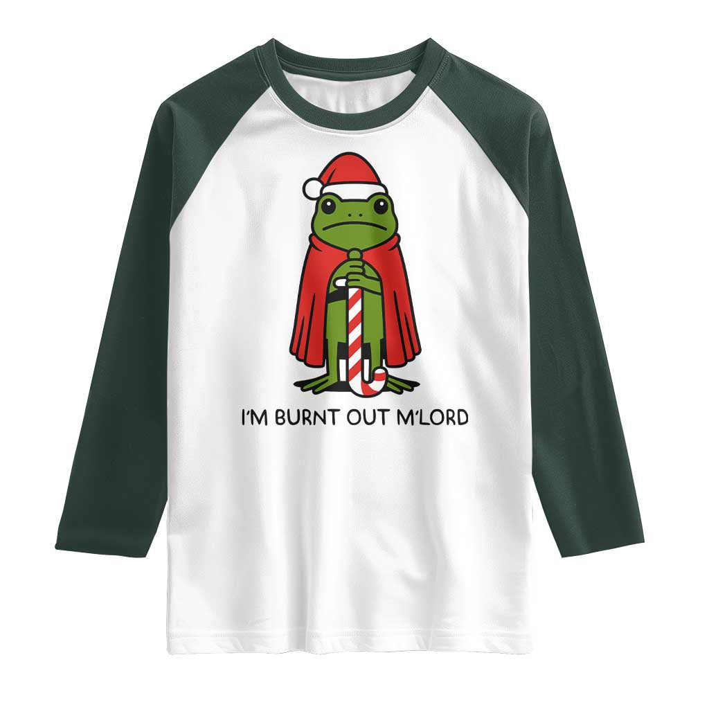 Funny Christmas Frog Knight Raglan Shirt I Am Burnt Out M Lord Medieval Meme - Wonder Print Shop