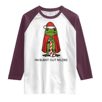 Funny Christmas Frog Knight Raglan Shirt I Am Burnt Out M Lord Medieval Meme - Wonder Print Shop