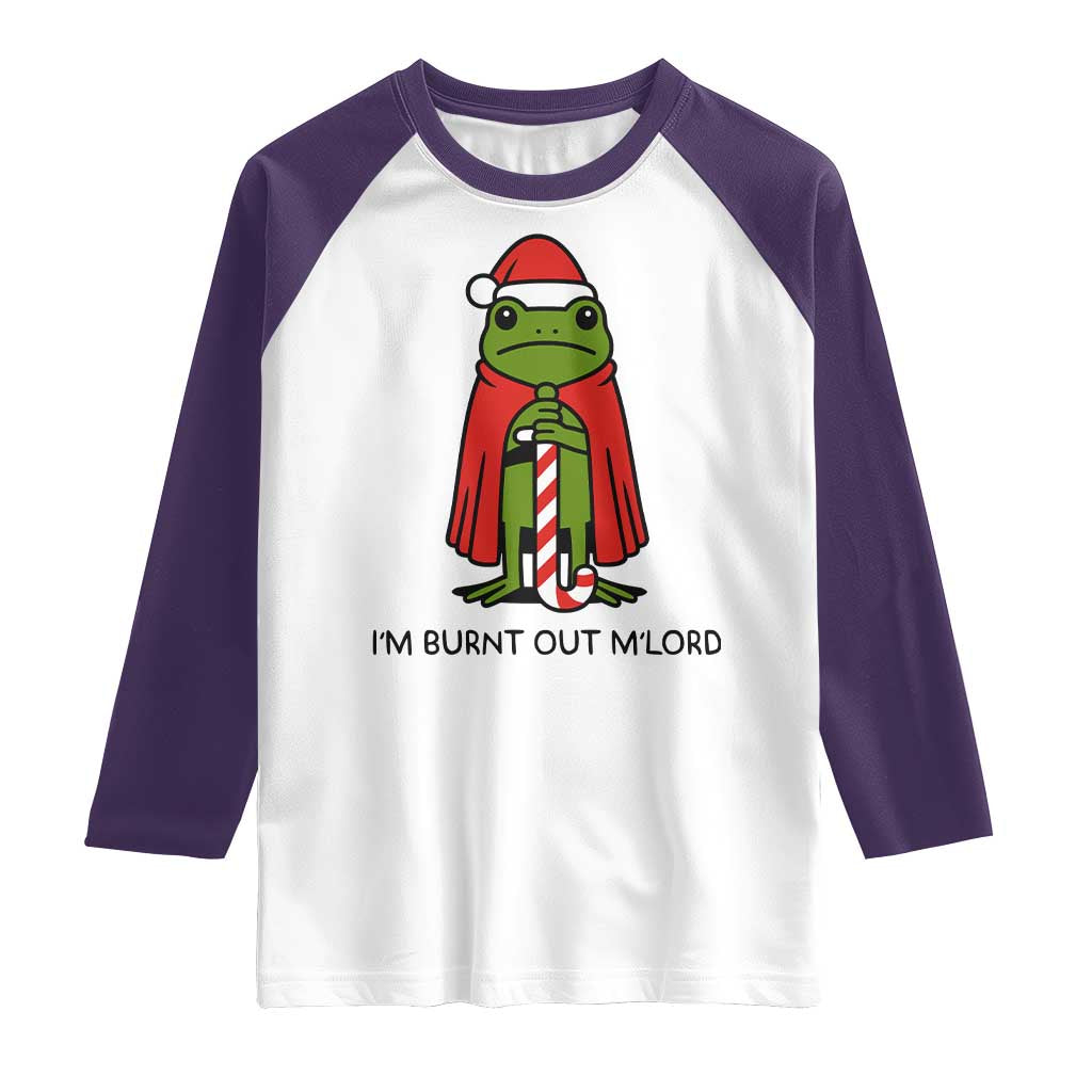Funny Christmas Frog Knight Raglan Shirt I Am Burnt Out M Lord Medieval Meme - Wonder Print Shop