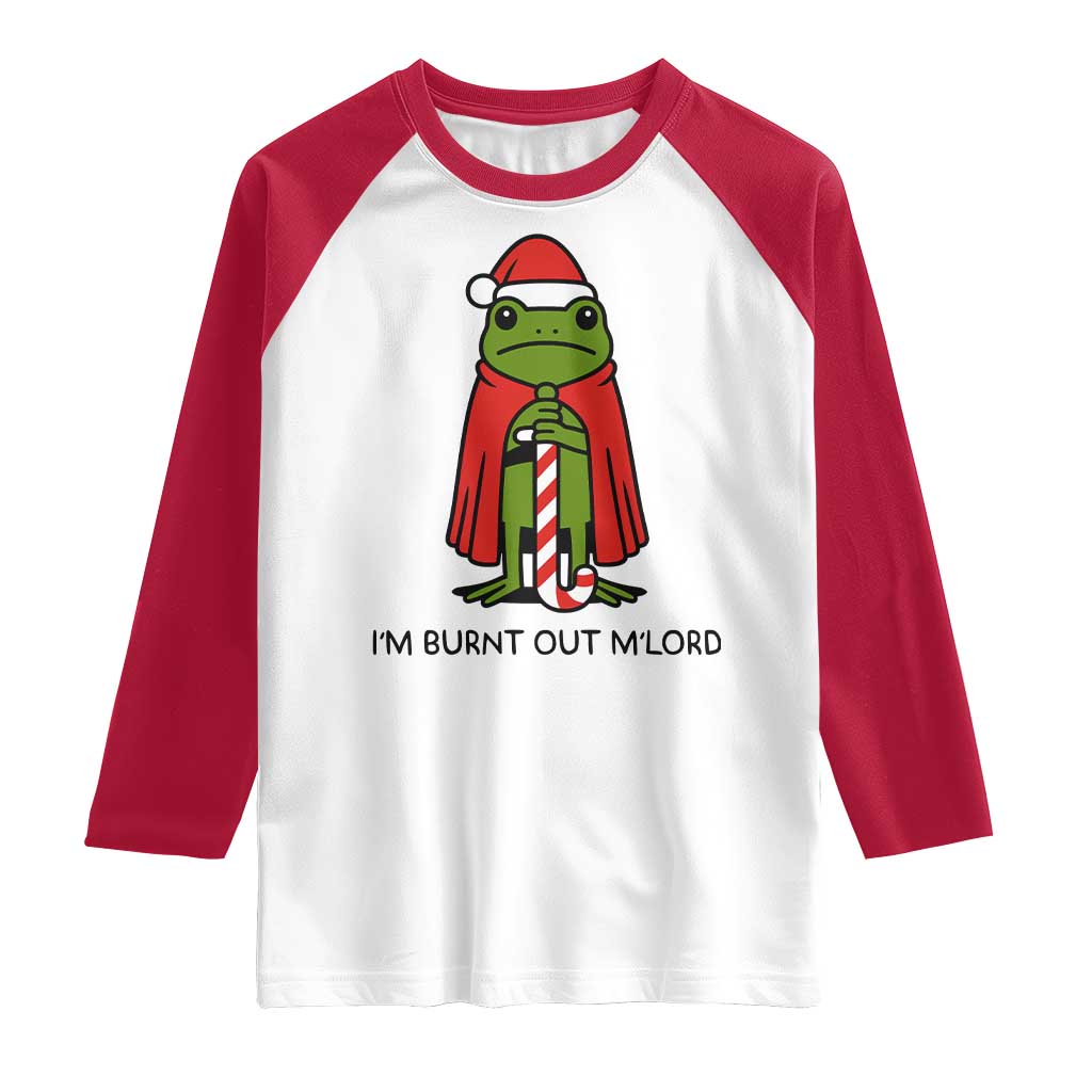Funny Christmas Frog Knight Raglan Shirt I Am Burnt Out M Lord Medieval Meme - Wonder Print Shop