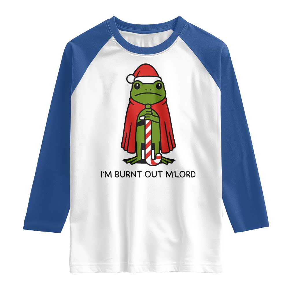 Funny Christmas Frog Knight Raglan Shirt I Am Burnt Out M Lord Medieval Meme - Wonder Print Shop