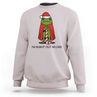 Funny Christmas Frog Knight Sweatshirt I Am Burnt Out M Lord Medieval Meme - Wonder Print Shop