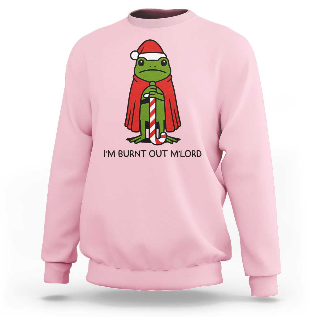 Funny Christmas Frog Knight Sweatshirt I Am Burnt Out M Lord Medieval Meme - Wonder Print Shop