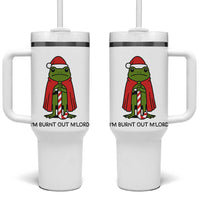 Funny Christmas Frog Knight Tumbler With Handle I Am Burnt Out M Lord Medieval Meme - Wonder Print Shop