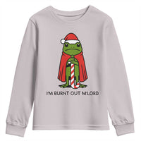 Funny Christmas Frog Knight Youth Sweatshirt I Am Burnt Out M Lord Medieval Meme - Wonder Print Shop