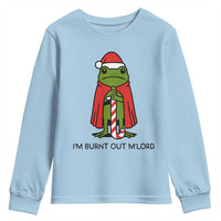 Funny Christmas Frog Knight Youth Sweatshirt I Am Burnt Out M Lord Medieval Meme - Wonder Print Shop