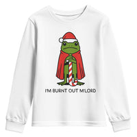 Funny Christmas Frog Knight Youth Sweatshirt I Am Burnt Out M Lord Medieval Meme - Wonder Print Shop