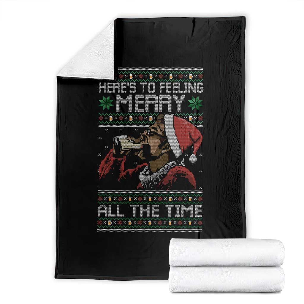 Here To Feeling Merry All The Time Christmas Throw Blanket Funny Xmas Comedy Movie - Wonder Print Shop