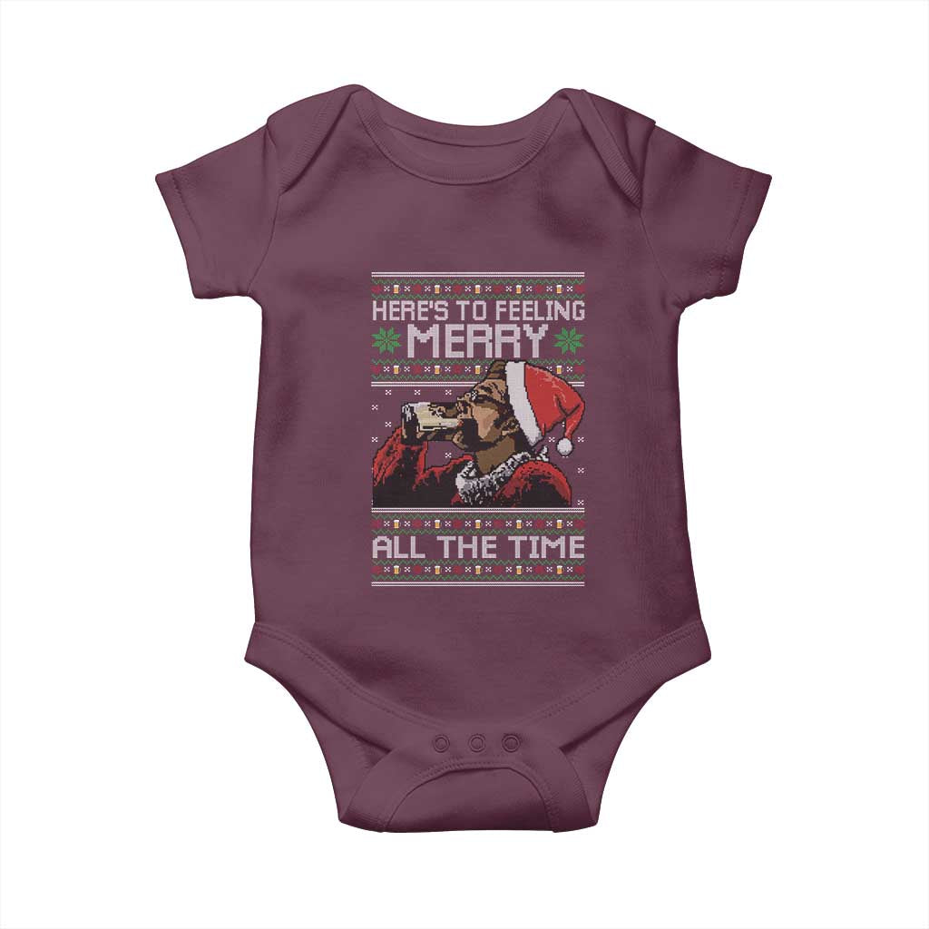 Here To Feeling Merry All The Time Christmas Baby Onesie Funny Xmas Comedy Movie - Wonder Print Shop