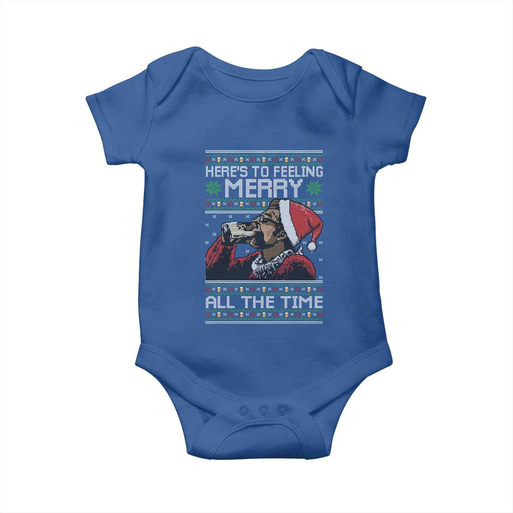 Here To Feeling Merry All The Time Christmas Baby Onesie Funny Xmas Comedy Movie - Wonder Print Shop