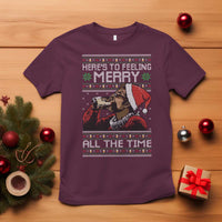 Here To Feeling Merry All The Time Christmas T Shirt Funny Xmas Comedy Movie - Wonder Print Shop