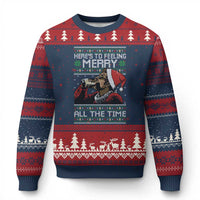 Here To Feeling Merry All The Time Xmas Ugly Christmas Sweater Funny Xmas Comedy Movie - Wonder Print Shop