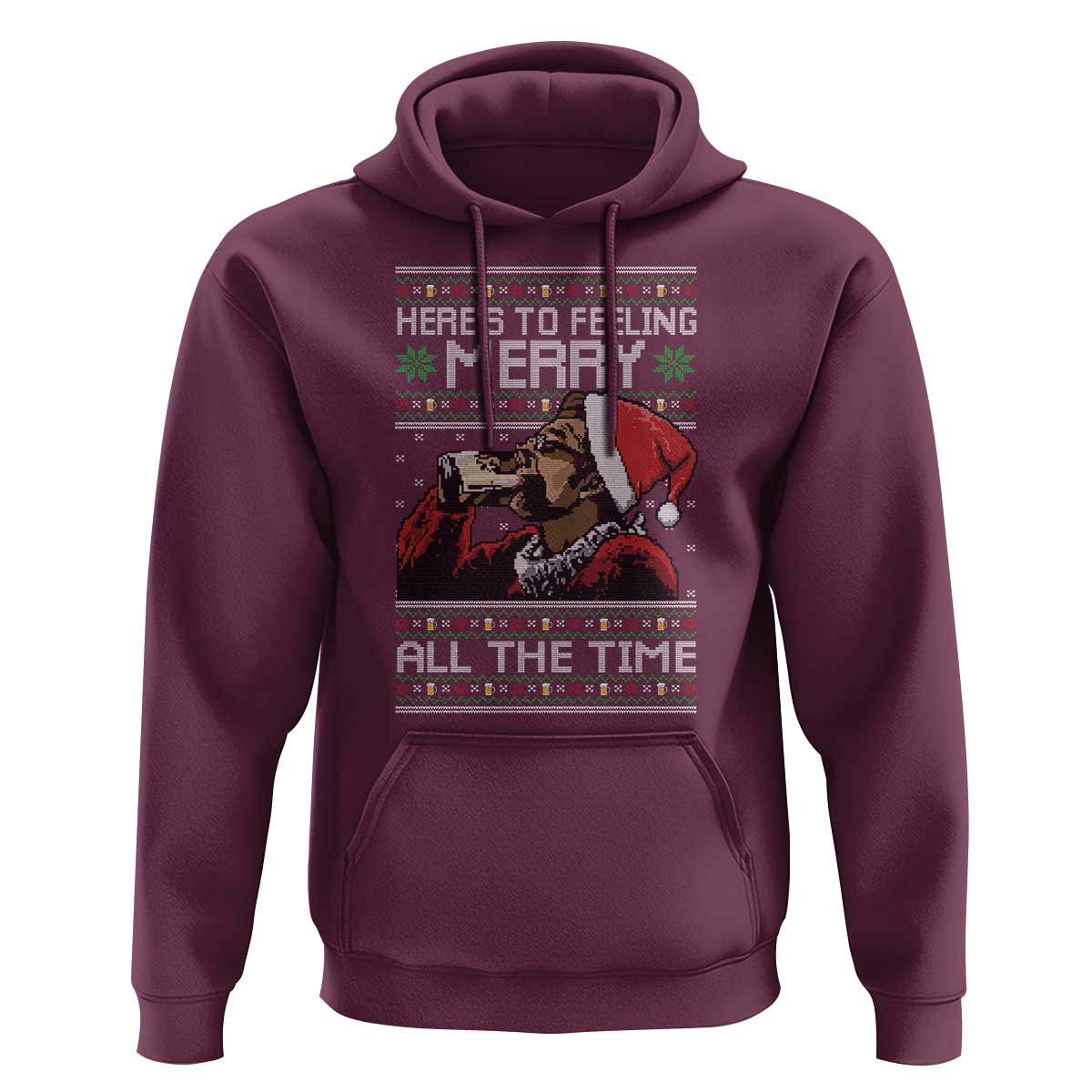 Here To Feeling Merry All The Time Christmas Hoodie Funny Xmas Comedy Movie - Wonder Print Shop