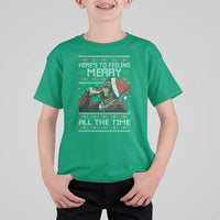 Here To Feeling Merry All The Time Christmas T Shirt For Kid Funny Xmas Comedy Movie - Wonder Print Shop
