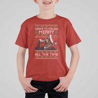 Here To Feeling Merry All The Time Christmas T Shirt For Kid Funny Xmas Comedy Movie - Wonder Print Shop