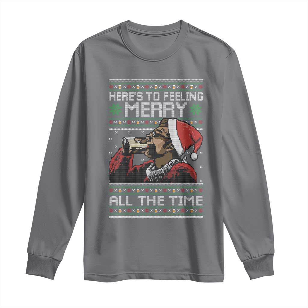 Here To Feeling Merry All The Time Christmas Long Sleeve Shirt Funny Xmas Comedy Movie - Wonder Print Shop