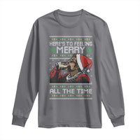 Here To Feeling Merry All The Time Christmas Long Sleeve Shirt Funny Xmas Comedy Movie - Wonder Print Shop