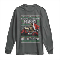 Here To Feeling Merry All The Time Christmas Long Sleeve Shirt Funny Xmas Comedy Movie - Wonder Print Shop