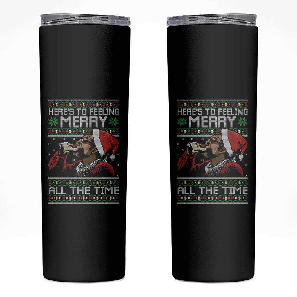 Here To Feeling Merry All The Time Christmas Skinny Tumbler Funny Xmas Comedy Movie - Wonder Print Shop