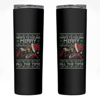 Here To Feeling Merry All The Time Christmas Skinny Tumbler Funny Xmas Comedy Movie - Wonder Print Shop