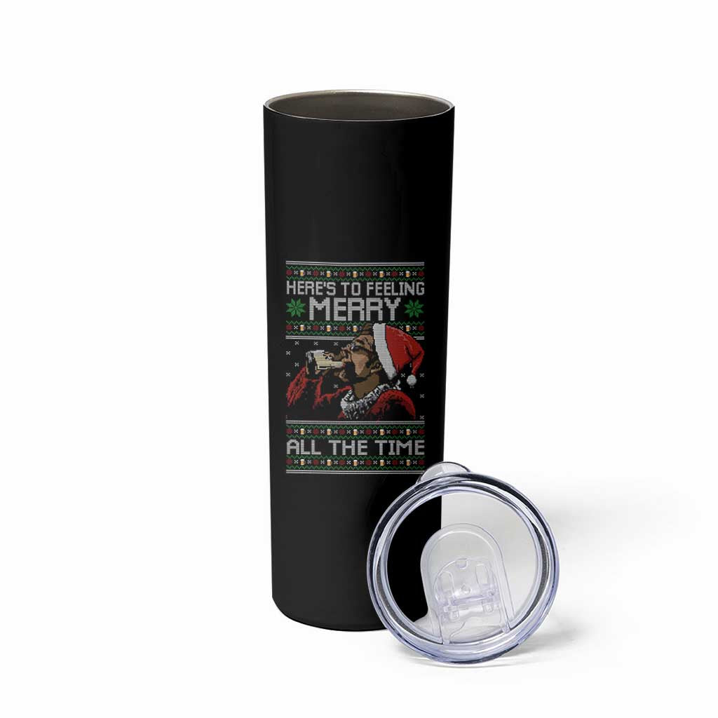 Here To Feeling Merry All The Time Christmas Skinny Tumbler Funny Xmas Comedy Movie - Wonder Print Shop