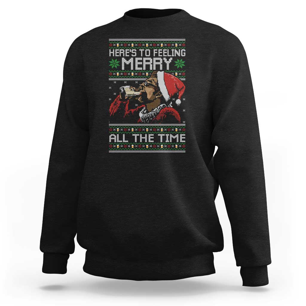 Here To Feeling Merry All The Time Christmas Sweatshirt Funny Xmas Comedy Movie - Wonder Print Shop