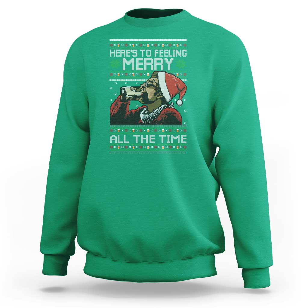 Here To Feeling Merry All The Time Christmas Sweatshirt Funny Xmas Comedy Movie - Wonder Print Shop
