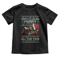 Here To Feeling Merry All The Time Christmas Toddler T Shirt Funny Xmas Comedy Movie - Wonder Print Shop
