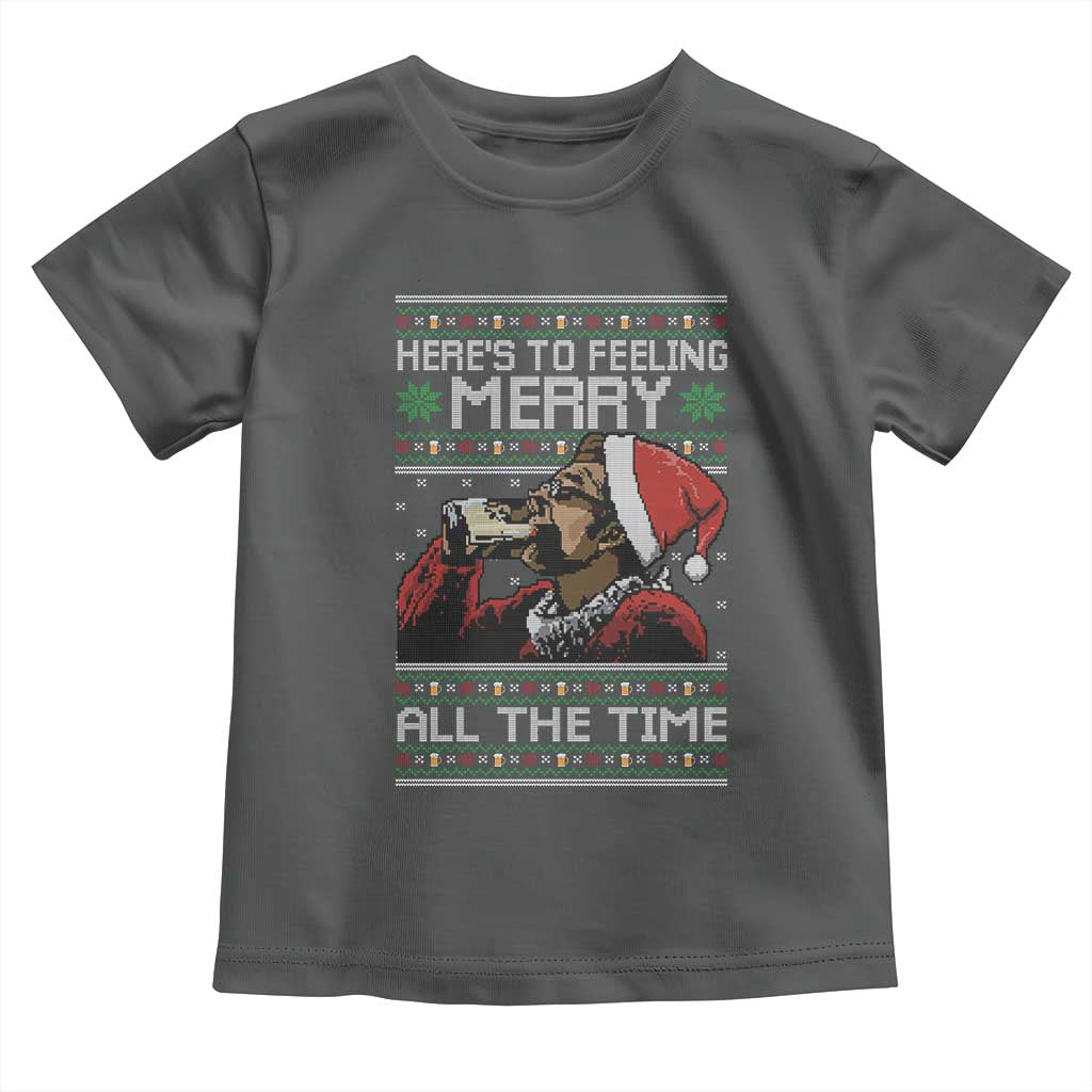 Here To Feeling Merry All The Time Christmas Toddler T Shirt Funny Xmas Comedy Movie - Wonder Print Shop