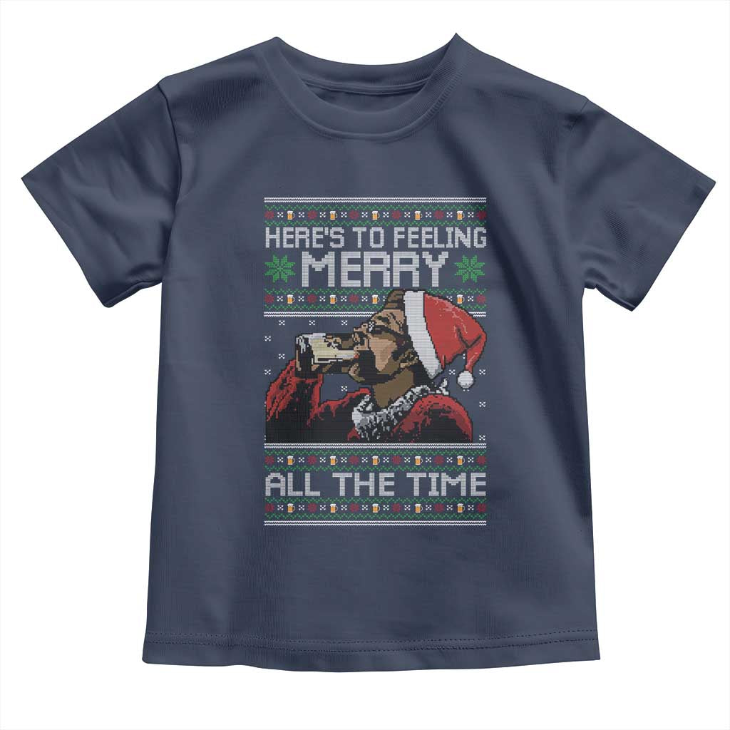 Here To Feeling Merry All The Time Christmas Toddler T Shirt Funny Xmas Comedy Movie - Wonder Print Shop