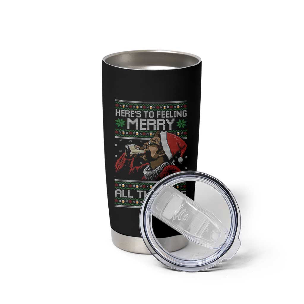 Here To Feeling Merry All The Time Christmas Tumbler Cup Funny Xmas Comedy Movie - Wonder Print Shop