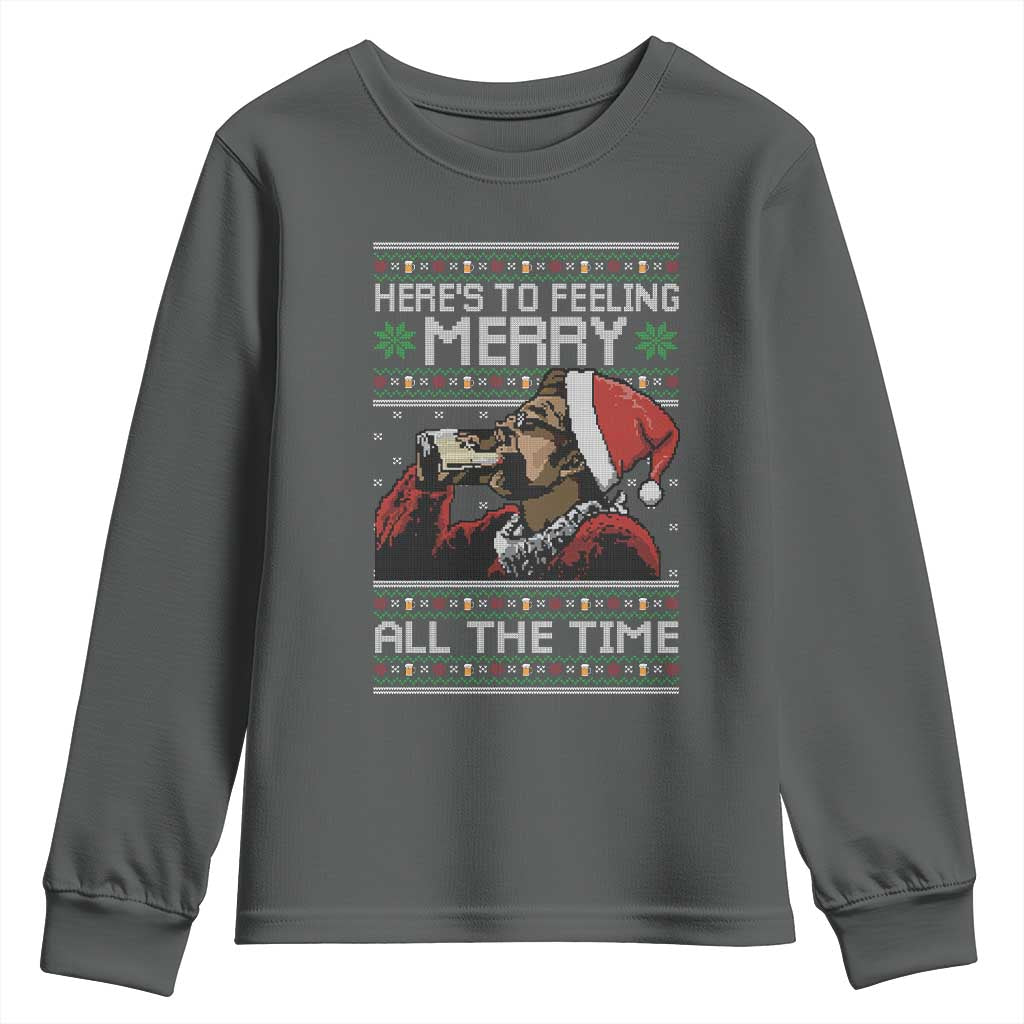 Here To Feeling Merry All The Time Christmas Youth Sweatshirt Funny Xmas Comedy Movie - Wonder Print Shop