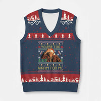 Ed Gein Xmas V-Neck Knit Sweater Vest Funny You Are Too Warm For Me Xmas Serial Killer - Wonder Print Shop