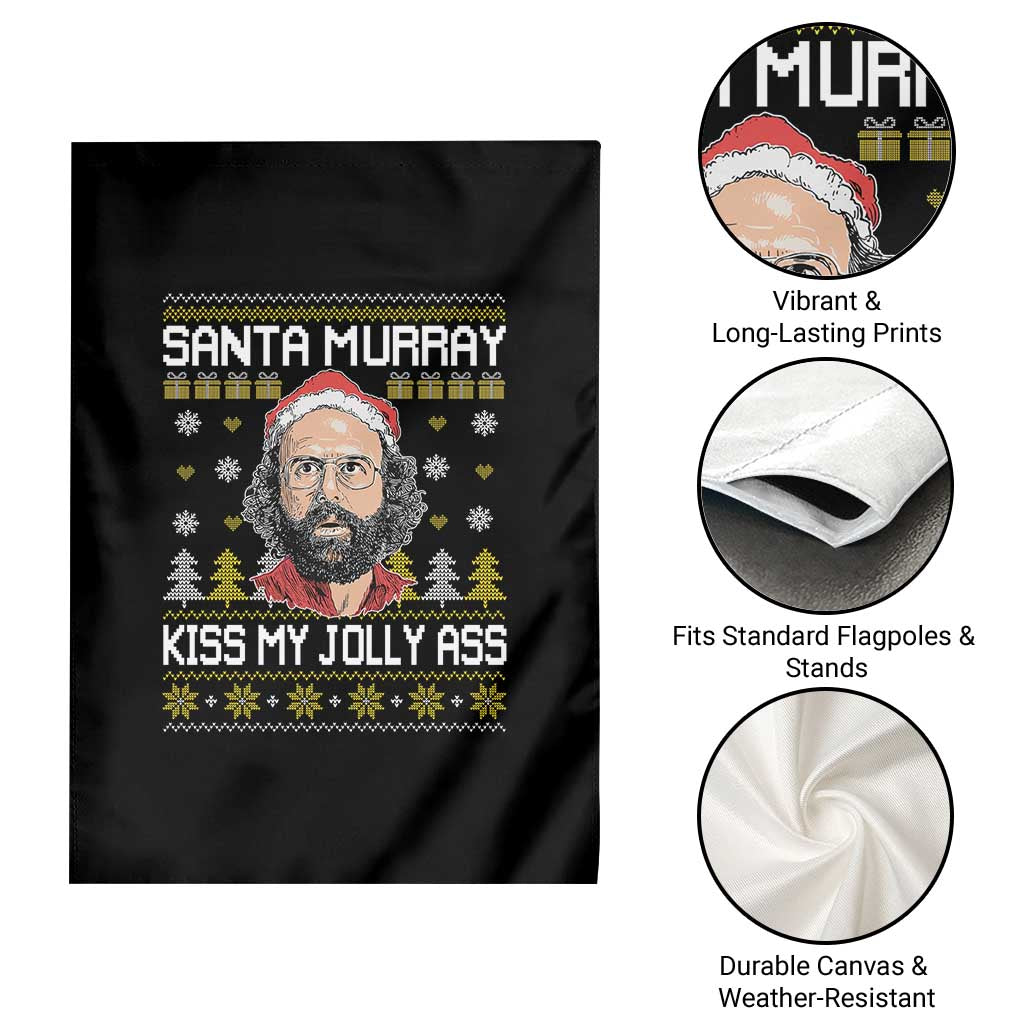Funny Stranger Murray Christmas Garden Flag Santa Murray Kiss My Jolly Ass - Wonder Print Shop