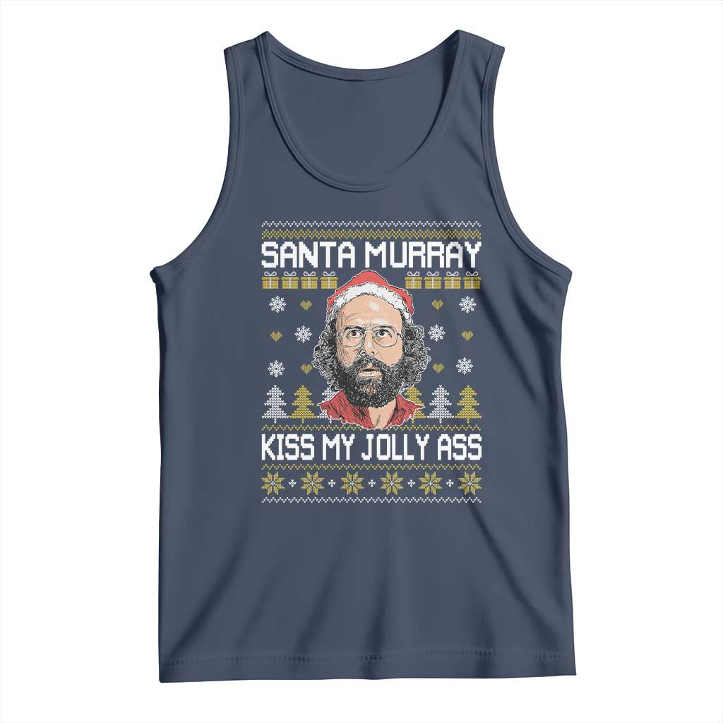 Funny Stranger Murray Christmas Tank Top Santa Murray Kiss My Jolly Ass - Wonder Print Shop