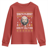 Funny Stranger Murray Christmas Youth Sweatshirt Santa Murray Kiss My Jolly Ass - Wonder Print Shop