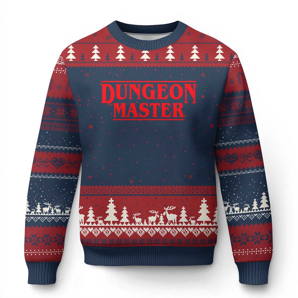 Funny Dungeon Master Ugly Christmas Sweater RPG Gamer D20 Tabletop Gaming - Wonder Print Shop