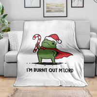 Funny Christmas Frog Knight Throw Blanket I Am Burnt Out M Lord Medieval Meme Candy Cane - Wonder Print Shop
