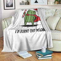 Funny Christmas Frog Knight Throw Blanket I Am Burnt Out M Lord Medieval Meme Candy Cane - Wonder Print Shop