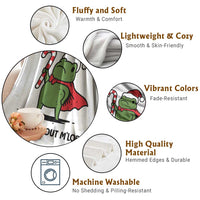 Funny Christmas Frog Knight Throw Blanket I Am Burnt Out M Lord Medieval Meme Candy Cane - Wonder Print Shop