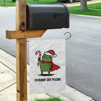 Funny Christmas Frog Knight Garden Flag I Am Burnt Out M Lord Medieval Meme Candy Cane - Wonder Print Shop