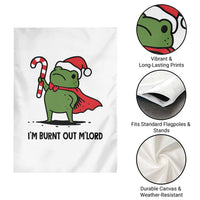 Funny Christmas Frog Knight Garden Flag I Am Burnt Out M Lord Medieval Meme Candy Cane - Wonder Print Shop