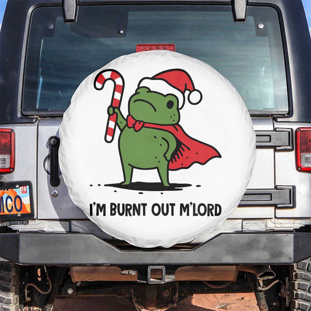 Funny Christmas Frog Knight Spare Tire Cover I Am Burnt Out M Lord Medieval Meme Candy Cane - Wonder Print Shop