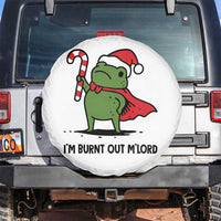 Funny Christmas Frog Knight Spare Tire Cover I Am Burnt Out M Lord Medieval Meme Candy Cane - Wonder Print Shop