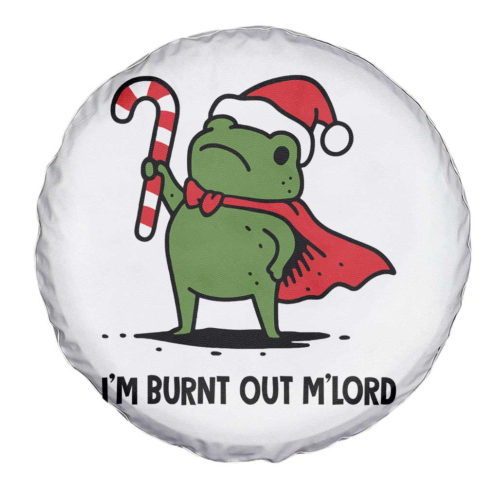 Funny Christmas Frog Knight Spare Tire Cover I Am Burnt Out M Lord Medieval Meme Candy Cane - Wonder Print Shop