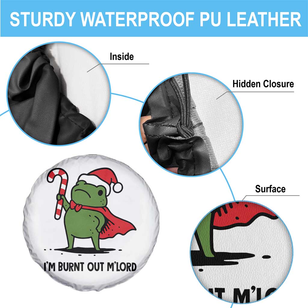 Funny Christmas Frog Knight Spare Tire Cover I Am Burnt Out M Lord Medieval Meme Candy Cane - Wonder Print Shop