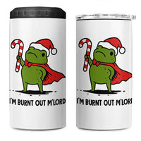 Funny Christmas Frog Knight 4 in 1 Can Cooler Tumbler I Am Burnt Out M Lord Medieval Meme Candy Cane - Wonder Print Shop