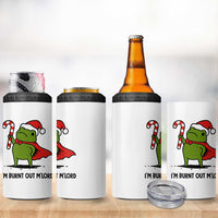 Funny Christmas Frog Knight 4 in 1 Can Cooler Tumbler I Am Burnt Out M Lord Medieval Meme Candy Cane - Wonder Print Shop