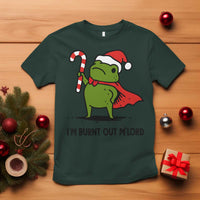 Funny Christmas Frog Knight T Shirt I Am Burnt Out M Lord Medieval Meme Candy Cane - Wonder Print Shop